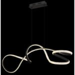 Lampa suspendată metal negru mat, aluminiu negru mat, plastic transparent, cristale acrilice transparente, înălțimea poate fi redusă, LxLxA: 1080x330x1200mm, incl. LED 40W 230V, sursă 4280lm, ieșire 2860lm, 4000K - imagine 3