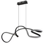 Lampa suspendată metal negru mat, aluminiu negru mat, plastic transparent, cristale acrilice transparente, înălțimea poate fi redusă, LxLxA: 1080x330x1200mm, incl. LED 40W 230V, sursă 4280lm, ieșire 2860lm, 4000K - imagine 4