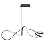 Lampa suspendată metal negru mat, aluminiu negru mat, plastic transparent, cristale acrilice transparente, înălțimea poate fi redusă, LxLxA: 1080x330x1200mm, incl. LED 40W 230V, sursă 4280lm, ieșire 2860lm, 4000K - imagine 5