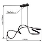 Lampa suspendată metal negru mat, aluminiu negru mat, plastic transparent, cristale acrilice transparente, înălțimea poate fi redusă, LxLxA: 1080x330x1200mm, incl. LED 40W 230V, sursă 4280lm, ieșire 2860lm, 4000K - imagine 6