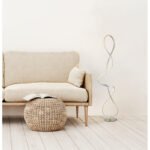Lampă de podea metal nichel mat, aluminiu nichel mat, plastic transparent, cristale acrilice transparente, cablu PVC negru, comutator cu pedală în cablu, LxLxA: 260x200x1325mm, cablu 1800mm, incl. LED 36W 230V, sursă 3860lm, ieșire 2260lm, 4000K - imagine 2