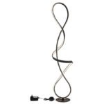 Lampă de podea metal negru mat, aluminiu negru mat, plastic transparent, cristale acrilice transparente, cablu PVC negru, comutator cu pedală în cablu, LxLxA: 260x200x1325mm, incl. LED 36W 230V, sursă 3860lm, ieșire 1810lm, 4000K - imagine 4
