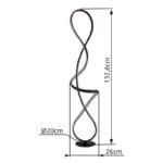 Lampă de podea metal negru mat, aluminiu negru mat, plastic transparent, cristale acrilice transparente, cablu PVC negru, comutator cu pedală în cablu, LxLxA: 260x200x1325mm, incl. LED 36W 230V, sursă 3860lm, ieșire 1810lm, 4000K - imagine 6