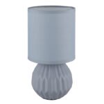 Lampă de masă ceramic albastru, textil albastru, cablu PVC alb, comutator basculant pe cablu, ø: 120mm, H: 230mm, lungime cablu 1300mm, excl. 1x E14 40W 230V - imagine 3