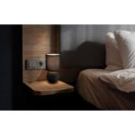 Lampă de masă ceramică neagră, textil negru, cablu PVC negru, comutator basculant pe cablu, ø: 120mm, H: 230mm, lungime cablu 1300mm, excl. 1x E14 40W 230V - imagine 2