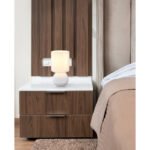 Lampă de masă ceramică alb, textil alb, cablu PVC alb, comutator basculant pe cablu, ø: 120mm, H: 230mm, lungime cablu 1300mm, excl. 1x E14 40W 230V - imagine 2