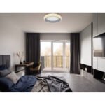 Plafoniera metal alb, acril antracit, lumină de noapte, funcție memorie, dimabil, telecomandă, culori fixabile D: 500, H: 95, incl.1xLED 46W 230V, sursă 4380lm, ieșire 2800lm, CCT 3.000-6.000 - imagine 2
