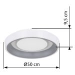 Plafoniera metal alb, acril antracit, lumină de noapte, funcție memorie, dimabil, telecomandă, culori fixabile D: 500, H: 95, incl.1xLED 46W 230V, sursă 4380lm, ieșire 2800lm, CCT 3.000-6.000 - imagine 6