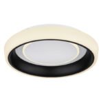 Plafoniera metal negru mat, acril negru, alb, reglabil, mai multe nivele prin comutator de perete, culorile pot fi fixate, memorie, lumina de noapte, telecomanda, 2xAAA, ø:500mm,H:95mm, LED 50W 230V, sursă 252-6700lm, ieșire 130-3300lm,CCT3000-6500K