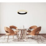 Suspensie metal negru mat, acril negru, alb, reglabil, culorile pot fi fixate, functie  memorie, lumina de noapte, telecomanda, baterie inclusa 2x AAA, ø: 495mm, H: 1200mm, inclusiv LED 40W 230V, sursa 5966lm, 2560lm ieșire, CCT 2700-6500K - imagine 2