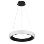 Suspensie metal negru mat, acril negru, alb, reglabil, culorile pot fi fixate, functie  memorie, lumina de noapte, telecomanda, baterie inclusa 2x AAA, ø: 495mm, H: 1200mm, inclusiv LED 40W 230V, sursa 5966lm, 2560lm ieșire, CCT 2700-6500K - imagine 3