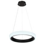Suspensie metal negru mat, acril negru, alb, reglabil, culorile pot fi fixate, functie  memorie, lumina de noapte, telecomanda, baterie inclusa 2x AAA, ø: 495mm, H: 1200mm, inclusiv LED 40W 230V, sursa 5966lm, 2560lm ieșire, CCT 2700-6500K - imagine 5