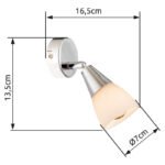 Spot crom, sticlă alba, WxH: 70x135, AL: 165, excl 1xE14 40W 230V - imagine 3