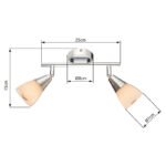 Spot crom, sticlă alba, LxH: 250x150, excl 2xE14 40W 230V - imagine 3