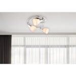 Spot crom, sticlă alba, D: 250, H: 150, excl 3xE14 40W 230V