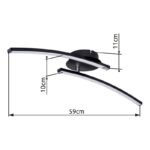 Plafoniera metal negru mat, plastic alb, mobil, CCT prin comutator de perete, LxLxH: 590x120x105, incl. 1xLED 12W 230V, sursă 1280lm, ieșire 1000lm, CCT 3.000-4000-6.000 - imagine 7