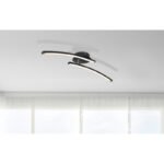 Plafoniera metal negru mat, plastic alb, mobil, CCT prin comutator de perete, LxLxH: 590x120x105, incl. 1xLED 12W 230V, sursă 1280lm, ieșire 1000lm, CCT 3.000-4000-6.000