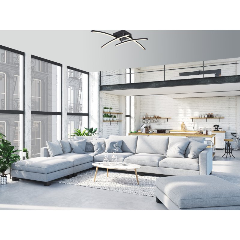 tansy-i-67129-24-g25669-7 Plafoniera metal negru mat, plastic alb, mobil, CCT prin comutator de perete, LxLxH: 690x690x105, incl. 1xLED 24W 230V, sursă 2500lm, ieșire 1850lm, CCT 3.000-4000-6.000K - imagine 1