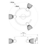 Spot nichel mat, crom, grilaj crom,, D: 280, H: 145, excl 3xE14 40W 230V - imagine 4