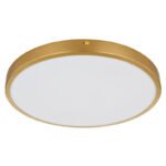 Plafonieră LED metal alamă colorată mată, plastic alb, ø: 350mm, I: 30mm, incl. LED 22W 230V, 2220lm Sursă, 1800lm Ieșire, 3000K - imagine 3