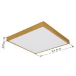 Plafonieră metal alamă colorată mată, plastic alb, L x l x I: 350x350x30mm, incl. LED 22W 230V, 2350lm Sursă, 1750lm Ieșire, 3000K - imagine 6