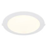 Spot încastrat din plastic alb, plastic opal, cablu PVC alb, driver extern inclus, ø: 224mm, H: 25mm, decupaj Ø 210mm, lungimea cablului de alimentare 200mm, inclusiv LED 18W 230V, sursă 1800lm, 1500lm ieșire, 4000K