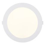 Spot încastrat din plastic alb, plastic opal, cablu PVC alb, driver extern inclus, ø: 224mm, H: 25mm, decupaj Ø 210mm, lungimea cablului de alimentare 200mm, inclusiv LED 18W 230V, sursă 1800lm, 1500lm ieșire, 4000K - imagine 3