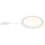 Spot încastrat din plastic alb, plastic opal, cablu PVC alb, driver extern inclus, ø: 224mm, H: 25mm, decupaj Ø 210mm, lungimea cablului de alimentare 200mm, inclusiv LED 18W 230V, sursă 1800lm, 1500lm ieșire, 4000K - imagine 4