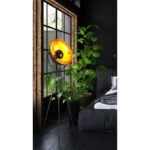 Lampă de podea metal negru, metal auriu mat, metal auriu, comutator cu pedală în cablu, rotativă/orientabilă, ø: 560mm, H: 1530mm, excl. 1x E27 40W 230V - imagine 2