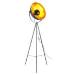Lampă de podea metal negru, metal auriu mat, metal auriu, comutator cu pedală în cablu, rotativă/orientabilă, ø: 560mm, H: 1530mm, excl. 1x E27 40W 230V