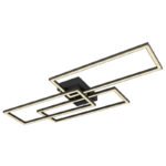 Plafoniera metal/aluminiu negru mat, alb acrilic, reglabilă, culori fixabile, SmartLight, aplicație, memorie, lumină de noapte, cronometru, telecomandă, baterie inclusă 2xAAA, 900x400x80mm, LED 58W 230V, sursă 5800lm , 3200lm ieșire, CCT 3000-6500K - imagine 7