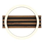 Plafonieră, metal negru mat, MDF cu efect de lemn închis, plastic negru mat, plastic opal, LxWxH: 340x300x60mm, incl. LED 12W 230V, sursă 1250lm, ieșire 600lm, 3000K - imagine 5