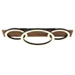 Plafonieră metal negru mat, MDF aspect lemn închis, plastic negru mat, plastic opal, ø: 300mm, H: 95mm, 1 inel 30cm, 2 inele 20cm, incl. LED 24W 230V, sursă 2450lm, ieșire 1200lm, 3000K - imagine 4