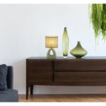 Lampă de masă ceramică verde deschis, textil verde deschis, cablu PVC alb, întrerupător basculant pe cablu, LxLxA: 170x100x300mm, lungime cablu 1300mm, excl. 1x E14 40W 230V - imagine 3