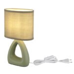 Lampă de masă ceramică verde deschis, textil verde deschis, cablu PVC alb, întrerupător basculant pe cablu, LxLxA: 170x100x300mm, lungime cablu 1300mm, excl. 1x E14 40W 230V - imagine 5