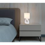 Lampă de masă ceramică alb, textil alb, cablu PVC alb, comutator basculant pe cablu, LxLxA: 170x100x300mm, lungime cablu 1300mm, excl. 1x E14 40W 230V - imagine 2