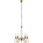 Candelabru alamă antică, D: 400, H: 1300, fără 5xE14 40W 230V