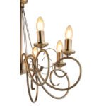 Candelabru Truncatus, Alamă antică, E14 8x40W, Ø550mm, Globo - imagine 3