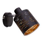 Aplica de perete din metal negru, auriu-negru plastic , switch, LxH: 100x145, AL: 130, exc l 1xE14 15W 230V - imagine 3