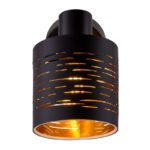 Aplica de perete din metal negru, auriu-negru plastic , switch, LxH: 100x145, AL: 130, exc l 1xE14 15W 230V - imagine 4