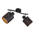 Spot metal negru, plastic negru auriu, LxLxH: 296x100x160, excl. 2xE14 15W 230V - imagine 3
