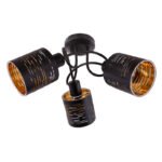 Plafoniera din metal negru, auriu-negru plastic,, D: 400, H: 210, excl 3xE14 15W 230V - imagine 3