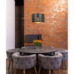 Suspensie metal negru, auriu- negru din material plastic, D: 380, H: 1200, excl 1xE27 40W 230V - imagine 2