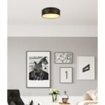 Plafoniera metal negru, plastic negru , auriu, 3 trepte , comuta prin întrerupător de perete, D: 380, H: 130, incl.1xLED 20W 230V, ieșire 1180lm, CCT 3.000-4000-6.000 - imagine 2