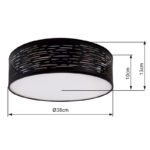 Plafoniera metal negru, plastic negru , auriu, 3 trepte , comuta prin întrerupător de perete, D: 380, H: 130, incl.1xLED 20W 230V, ieșire 1180lm, CCT 3.000-4000-6.000 - imagine 6