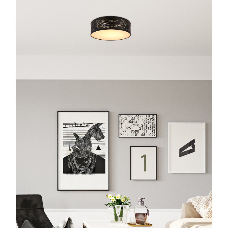 tunno-15342d1-g25652-6 Plafonieră Tunno, LED 1x20W, Negru, Ø380mm, Globo - imagine 1