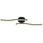Plafoniera plastic negru mat, plastic opal, mobila, LxLxA: 515x100x72mm, dimensiuni brate: 34,5 x 2 cm, incl. LED 12W 230V, sursa 1250lm, iesire 765lm, 3000K. - imagine 4