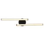 Plafoniera plastic negru mat, plastic opal, mobila, LxLxA: 515x100x72mm, dimensiuni brate: 34,5 x 2 cm, incl. LED 12W 230V, sursa 1250lm, iesire 765lm, 3000K. - imagine 5