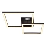Plafonieră, plastic negru mat, plastic opal, mobilă, LxLxA: 488x353x64mm, pătrate: 20 x 20 cm și 25 x 25 cm, incl. LED 20W 230V, sursă 2150lm, ieșire 800lm, 3000K - imagine 4