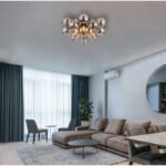 Plafonieră metal negru mat, sfere de sticlă de culoare fumurie, ø: 550mm, H: 280mm, sfere de sticlă-DM: 15 x 6 cm, 15 x 10 cm, fără 3x E14 25W 230V